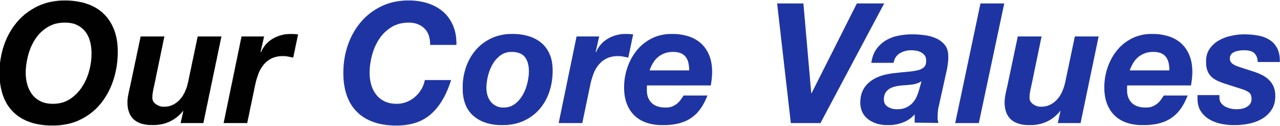 Logo with text 'Our Core Values' in black and blue font.