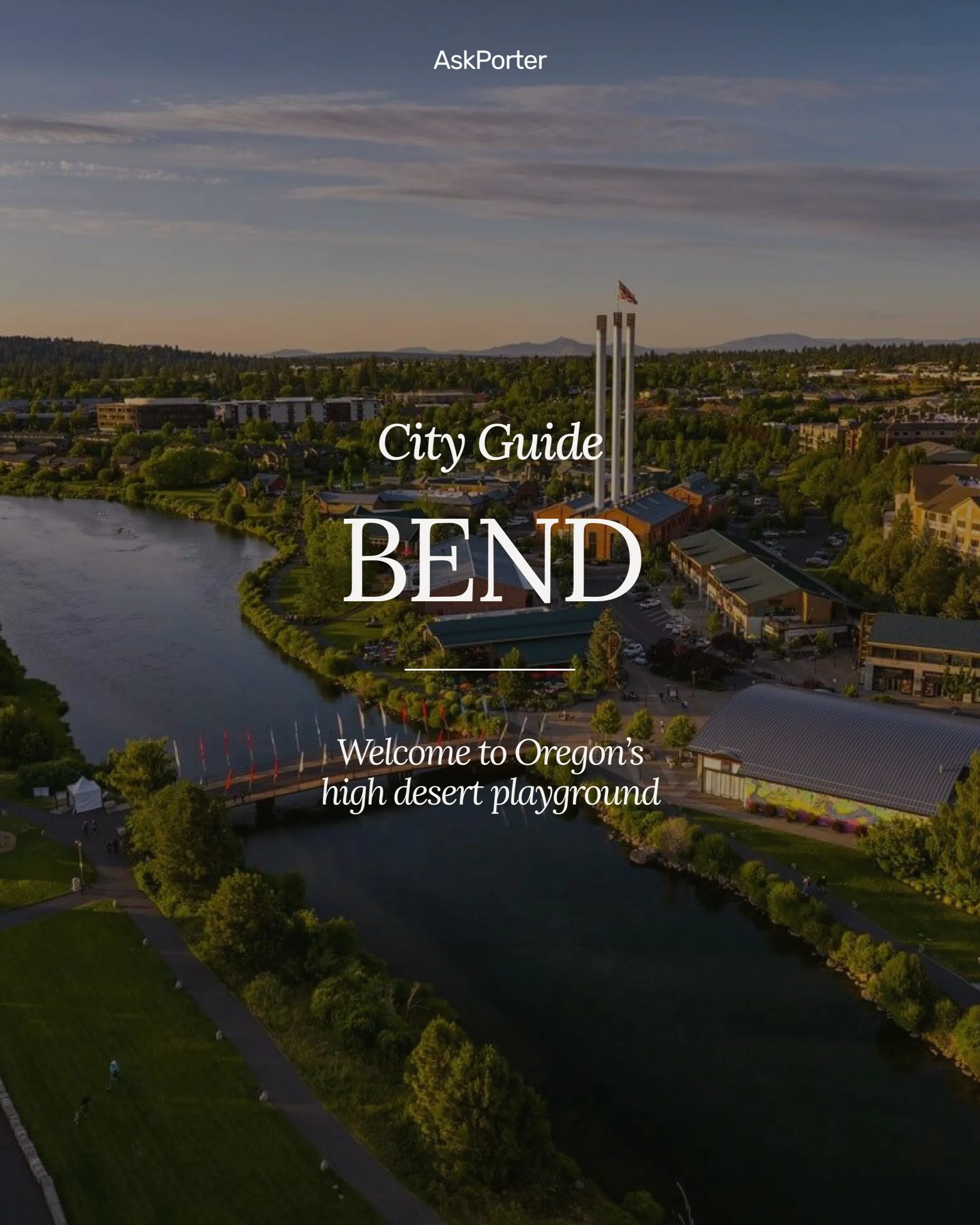 Bend, at a glance.

Where the Cascades meet the high desert &mdash; mountains, river, and a pace that still feels unhurried even as the city grows.

Swipe through for a quick breakdown of the neighborhoods, food scene, and outdoor access that make Be