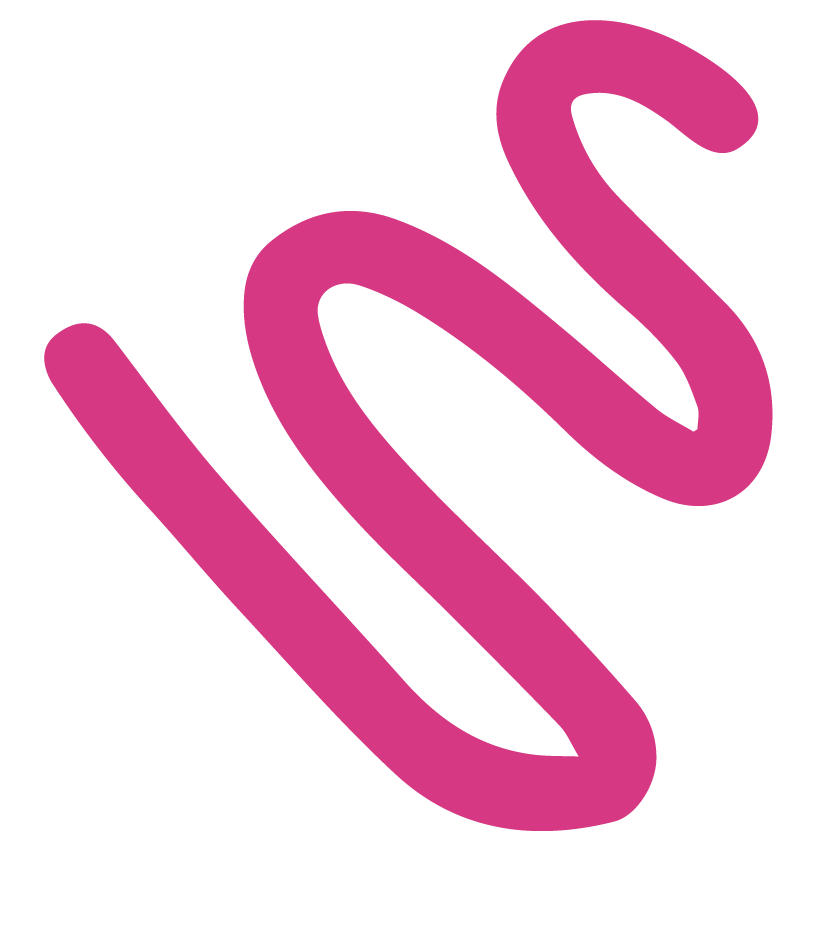 Pink letter 'S' on a black background