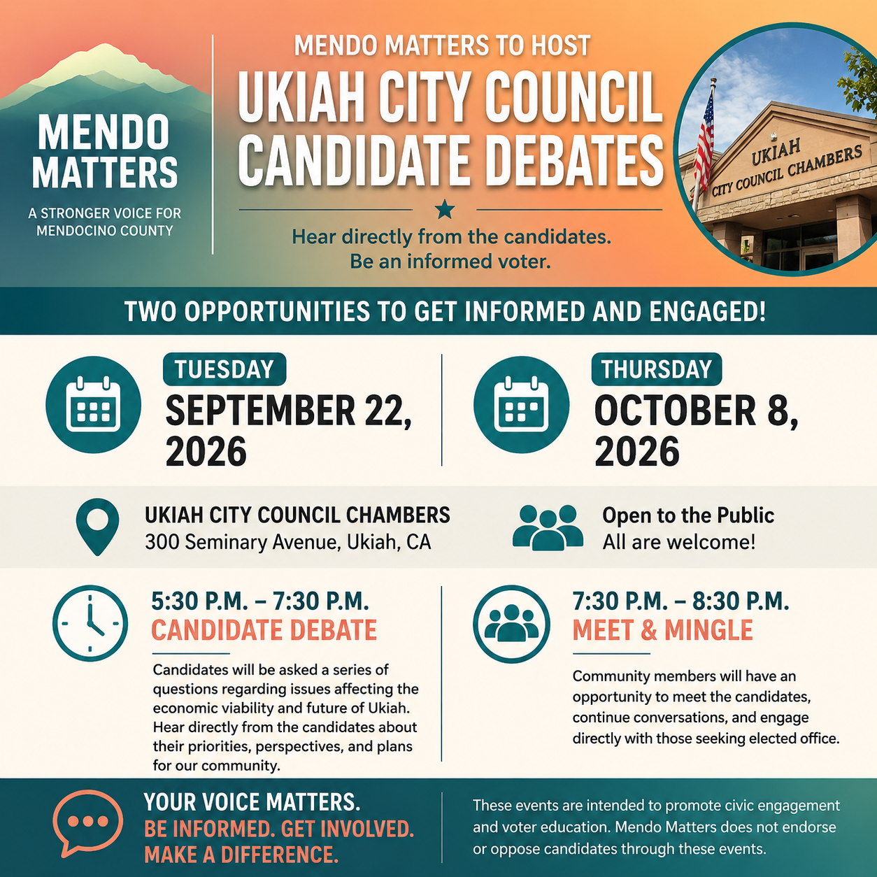 Second Mendo Matters Ukiah City Council Debate
