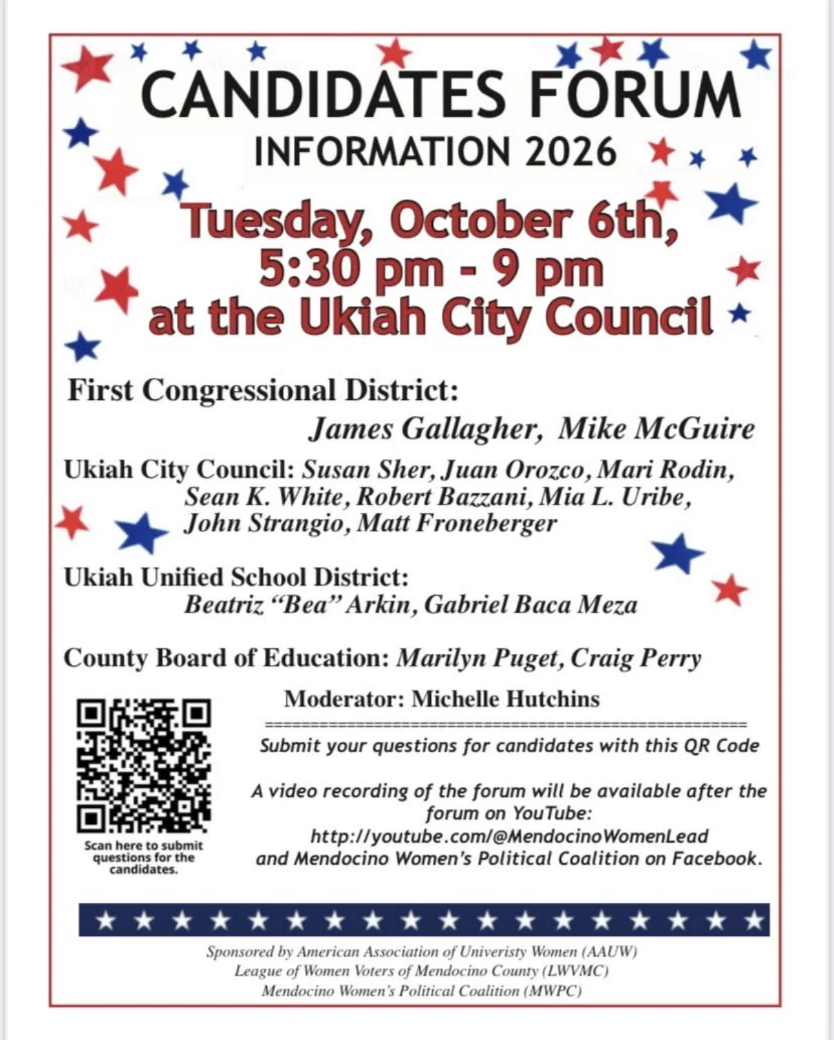 MWPC/AAUW/LWV Candidate Forum