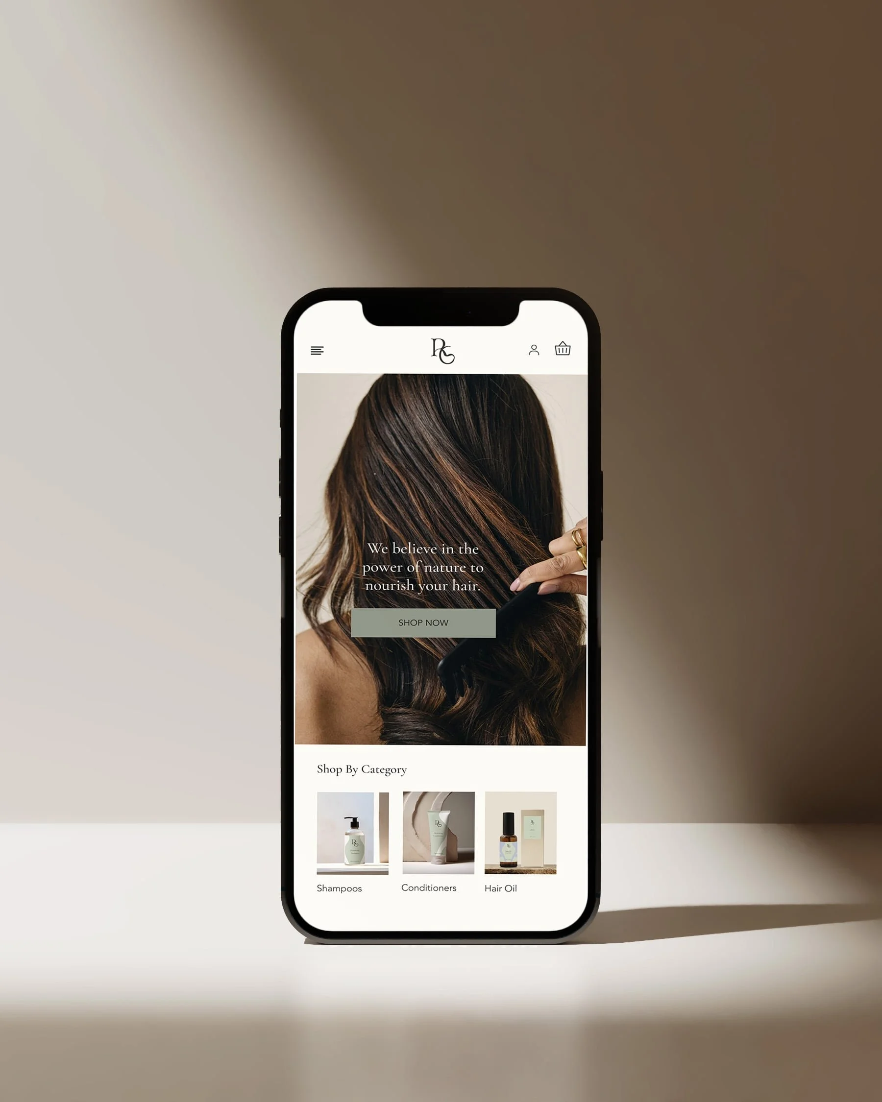 mobile mockup homepage