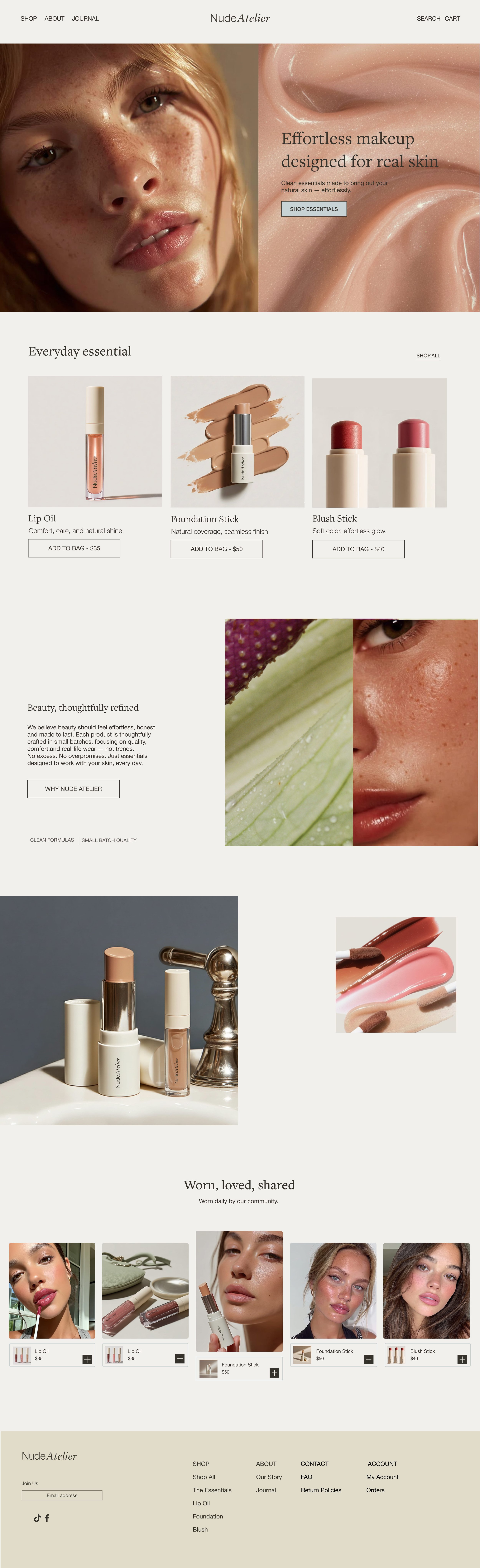 scrollable wireframe homepage