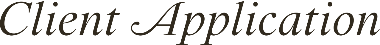 Text reading 'Client Application' in a stylized font on a dark background.