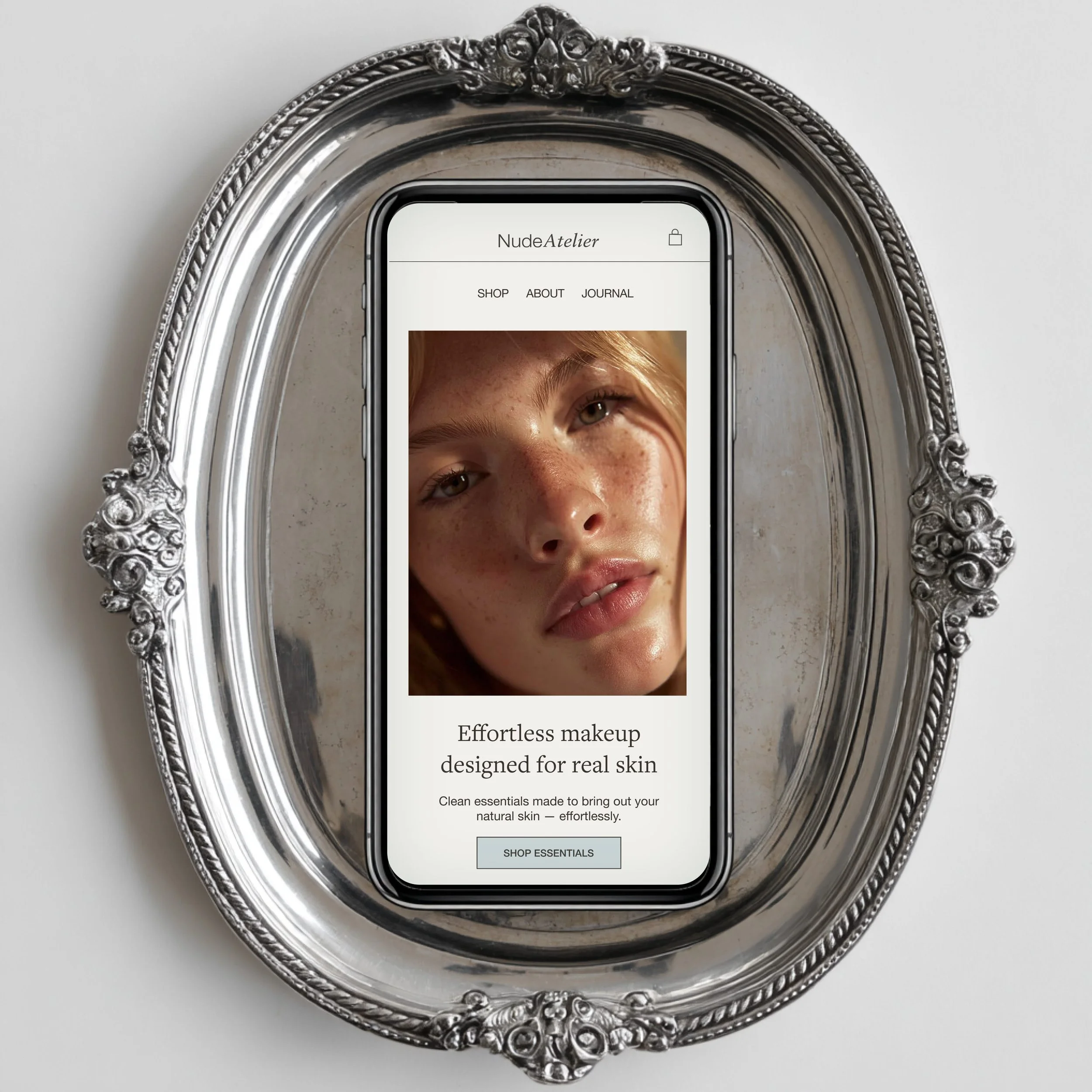 mockup mobile homepage