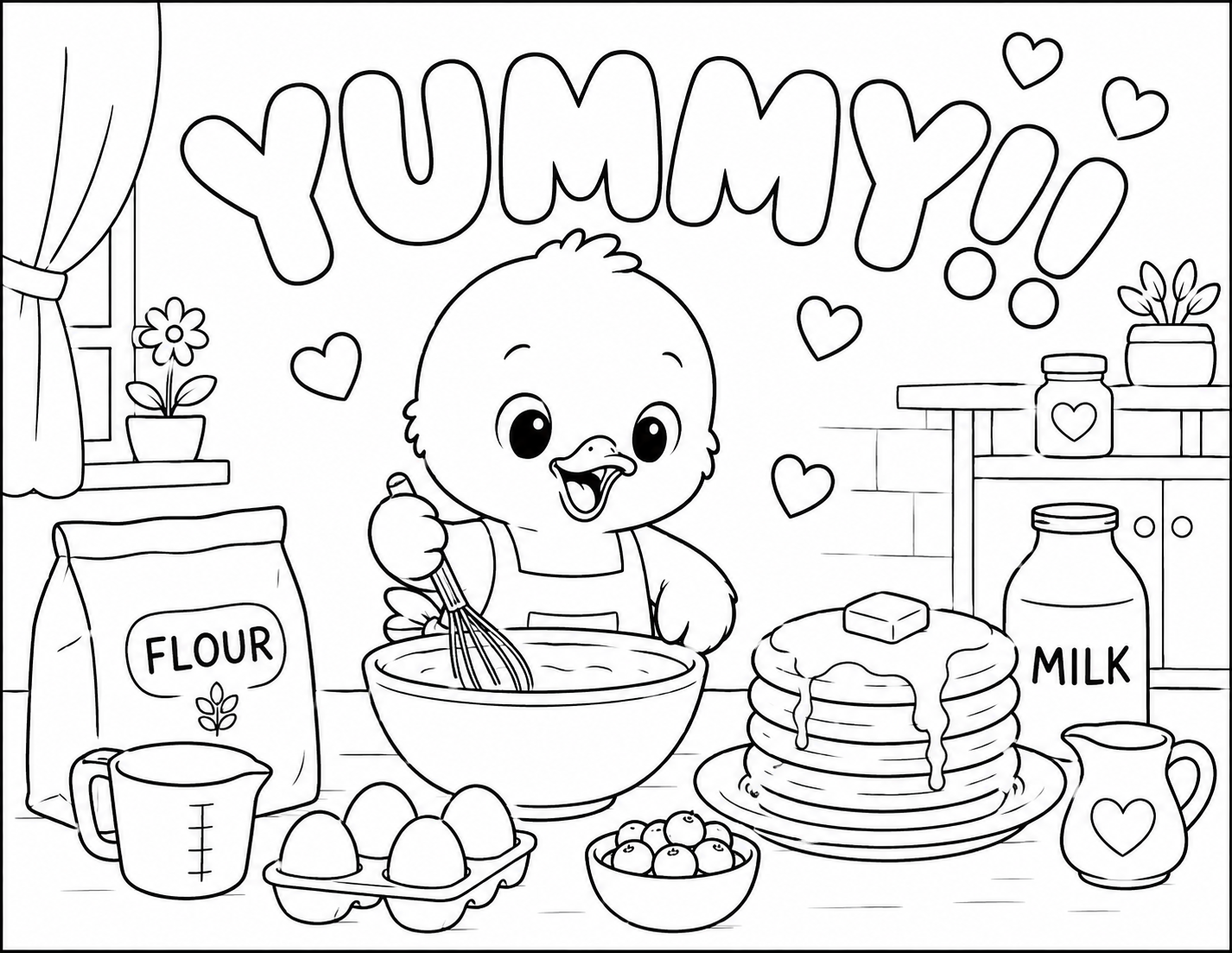 pancakes coloring page YUMMMM!!!!