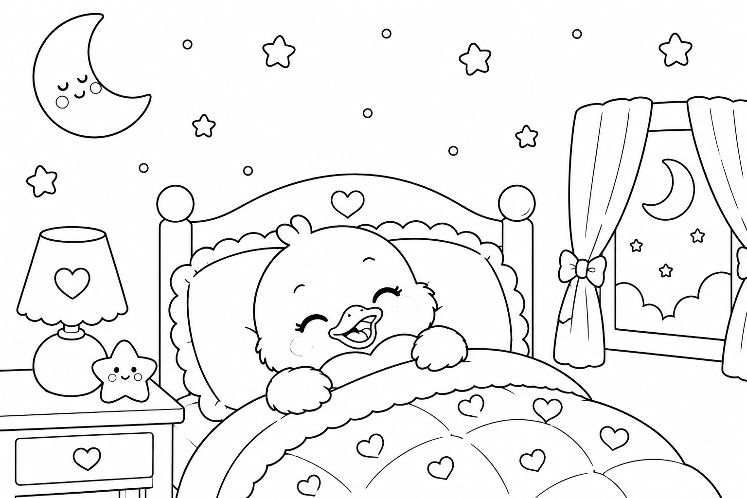 goodnight baby duck coloring page (hehe)