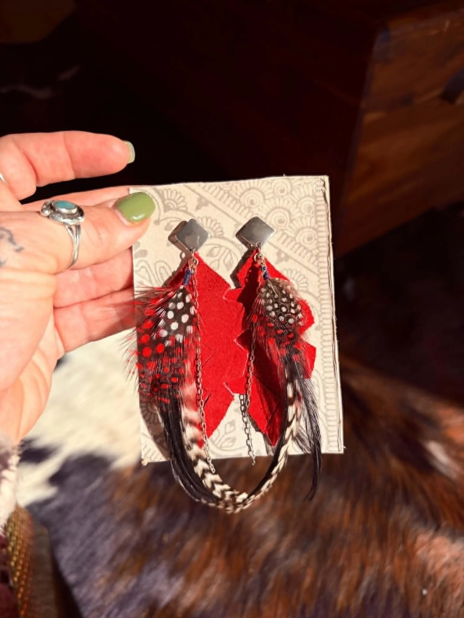 Red Hat Lady Silver Diamond Studs