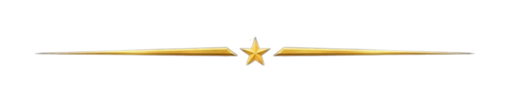 Gold Star with tapered bars on the left and right