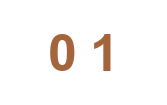 Number 01 in brown text with a black background