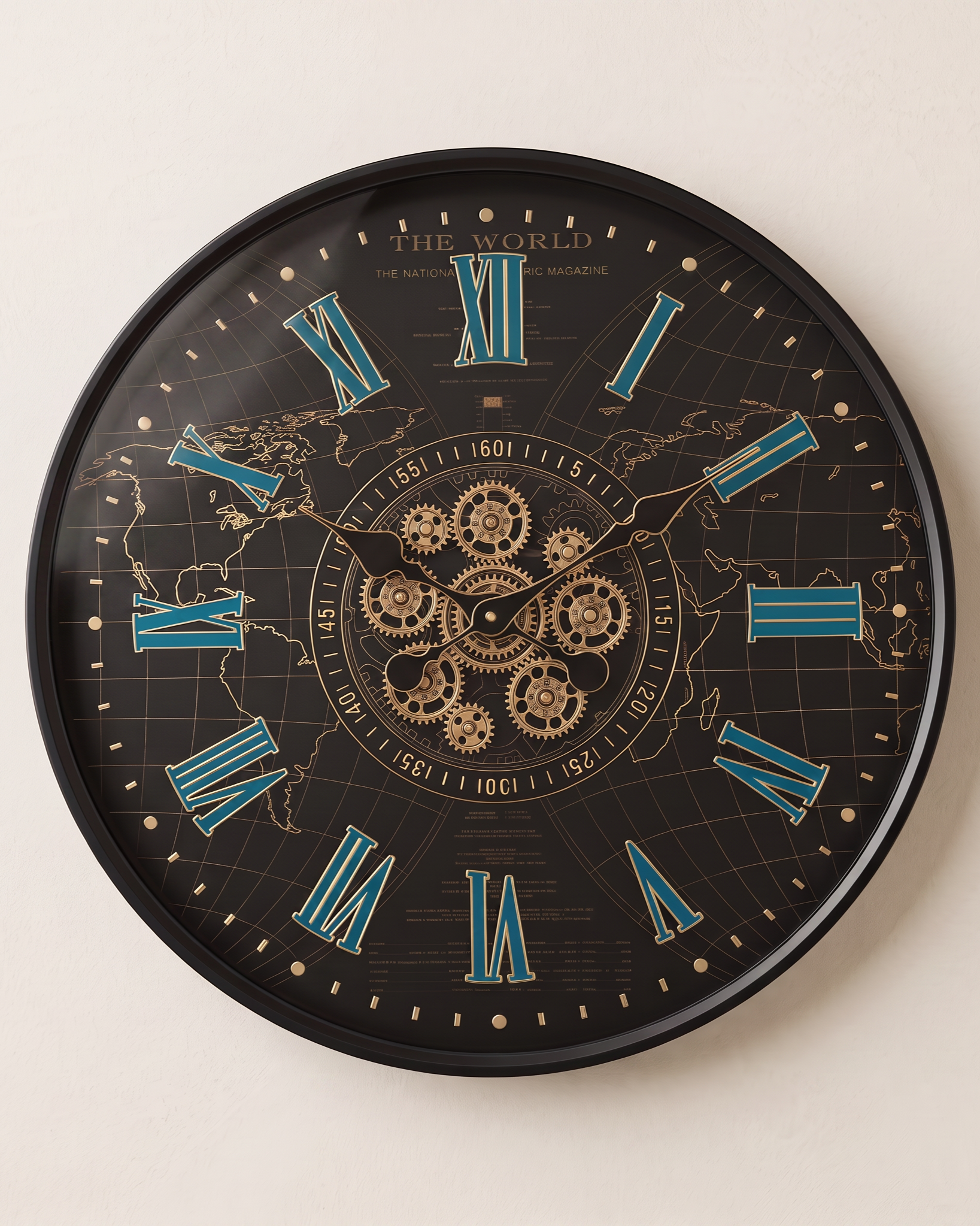 The Monaco— World Map Gear Clock
