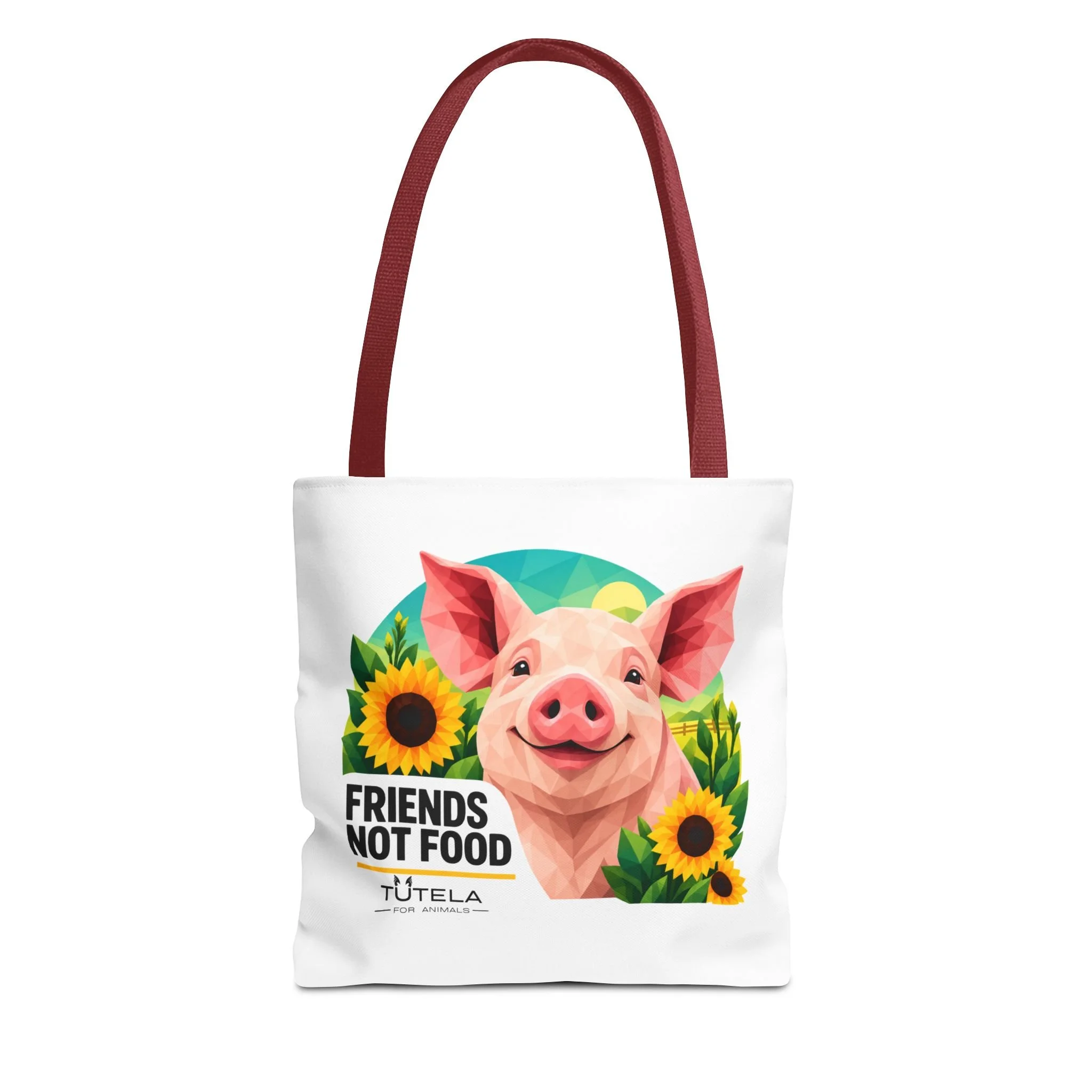 Pig - Animal Rights Tote Bag: Tutela — “Friends Not Food” Pig & Wildlife AOP Tote
