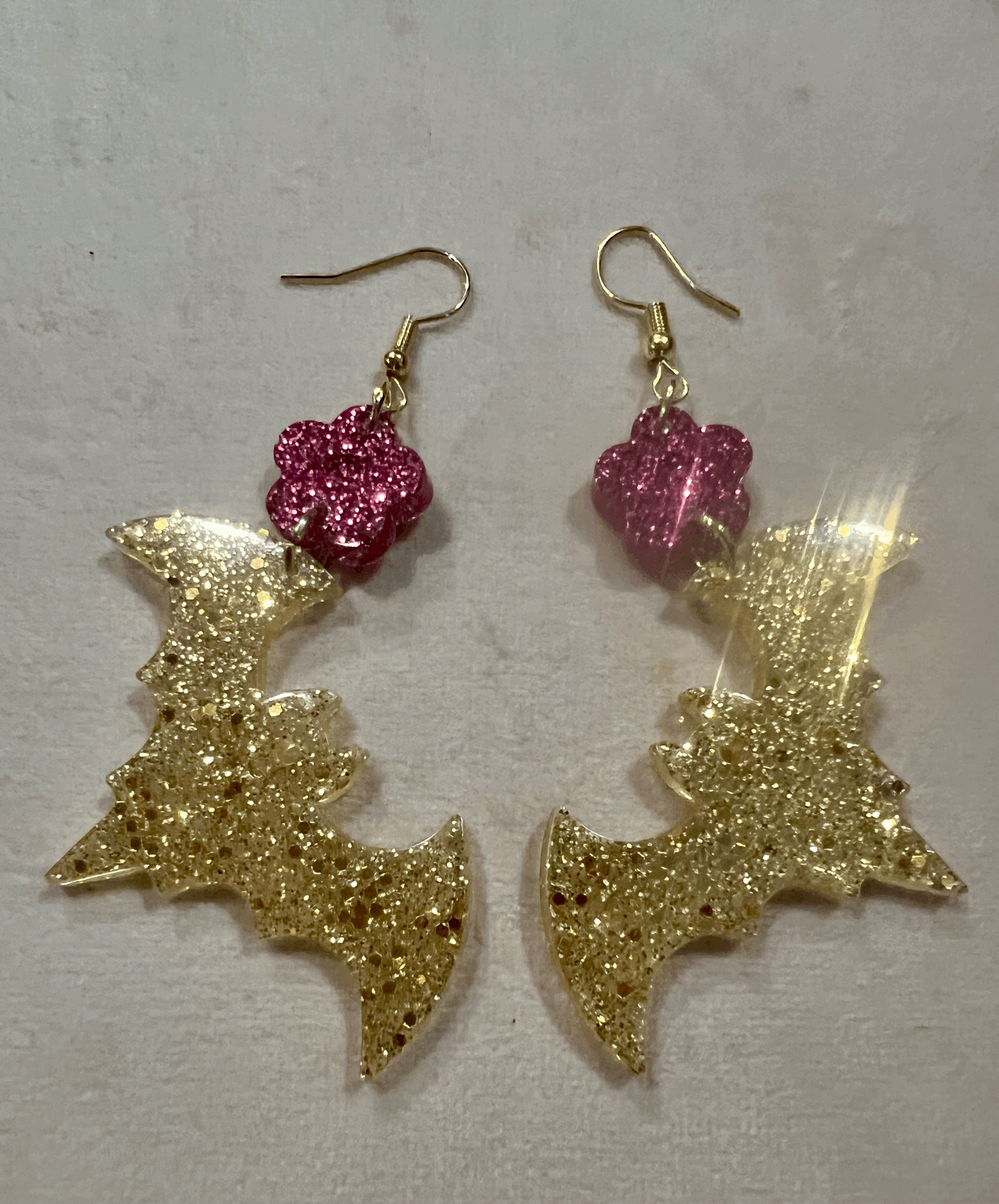 Bat Floral Earrings