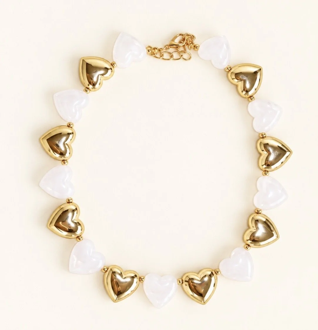 Candy Hearts — White & Gold