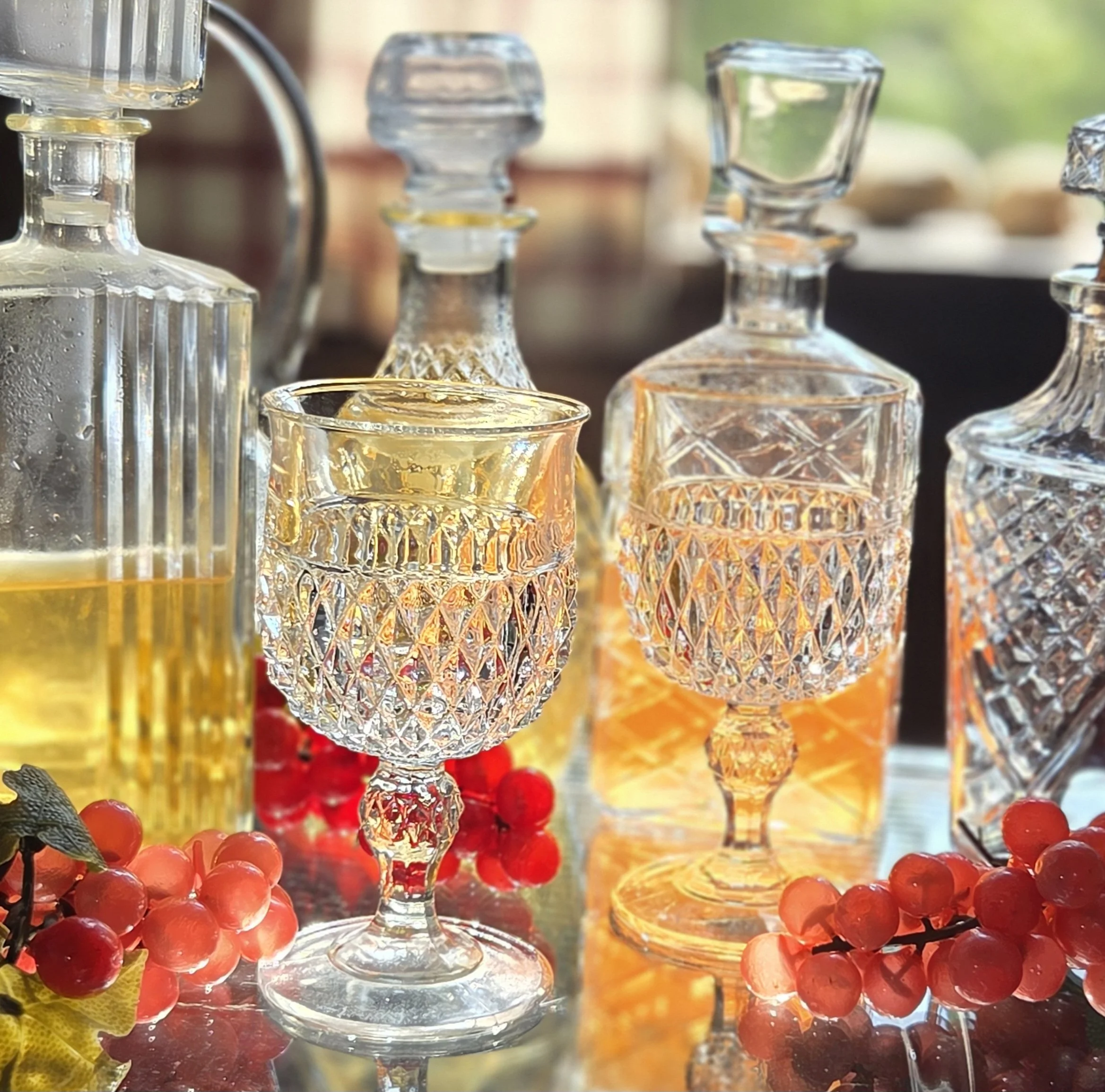 diamond point clear stemware