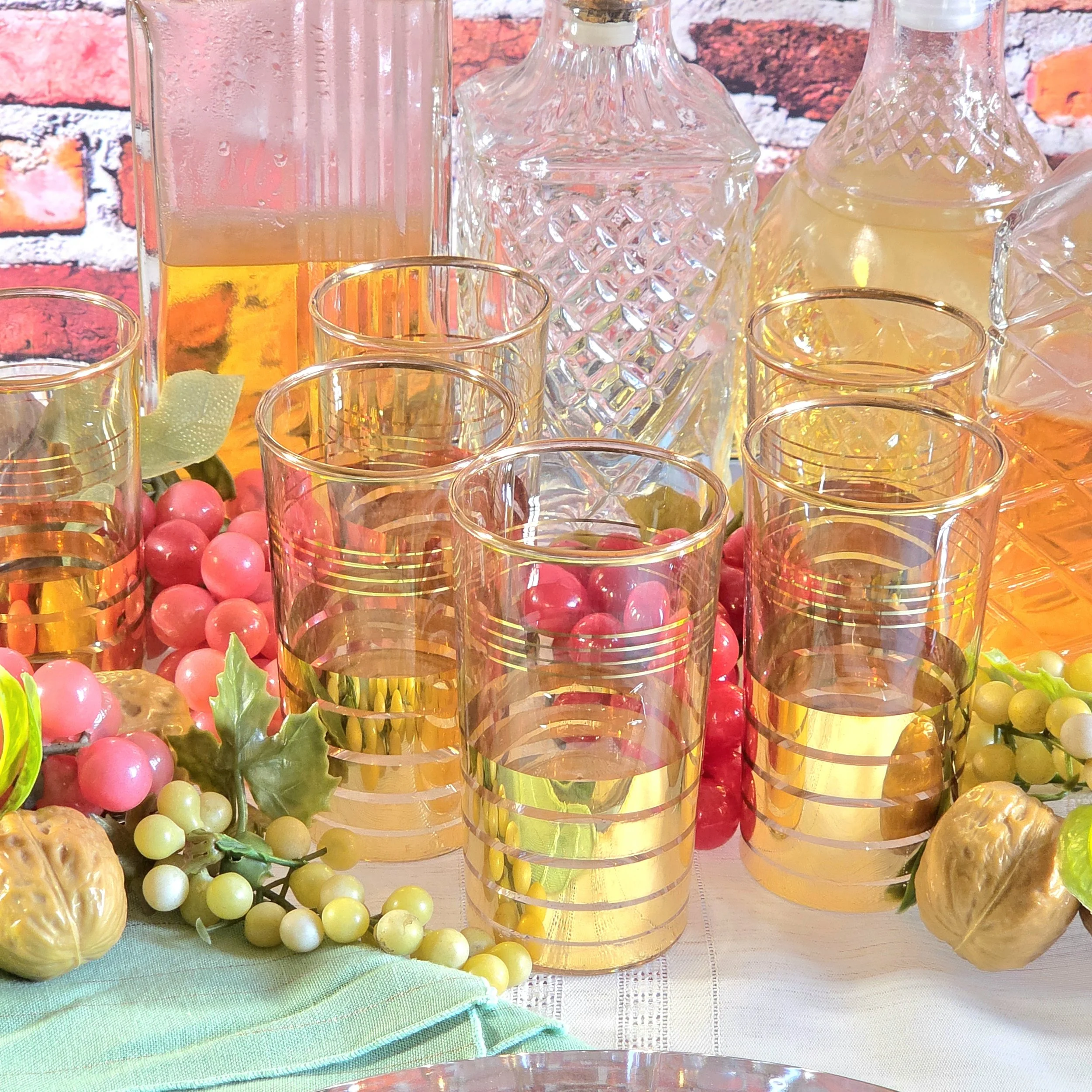 vintage 22k gold Mac Beth drink glasses