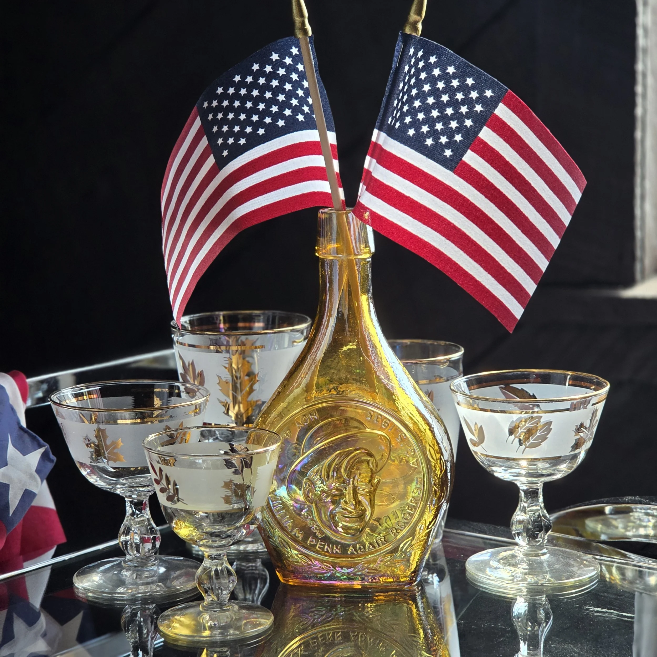 vintage amber carnival glass bottle decanter