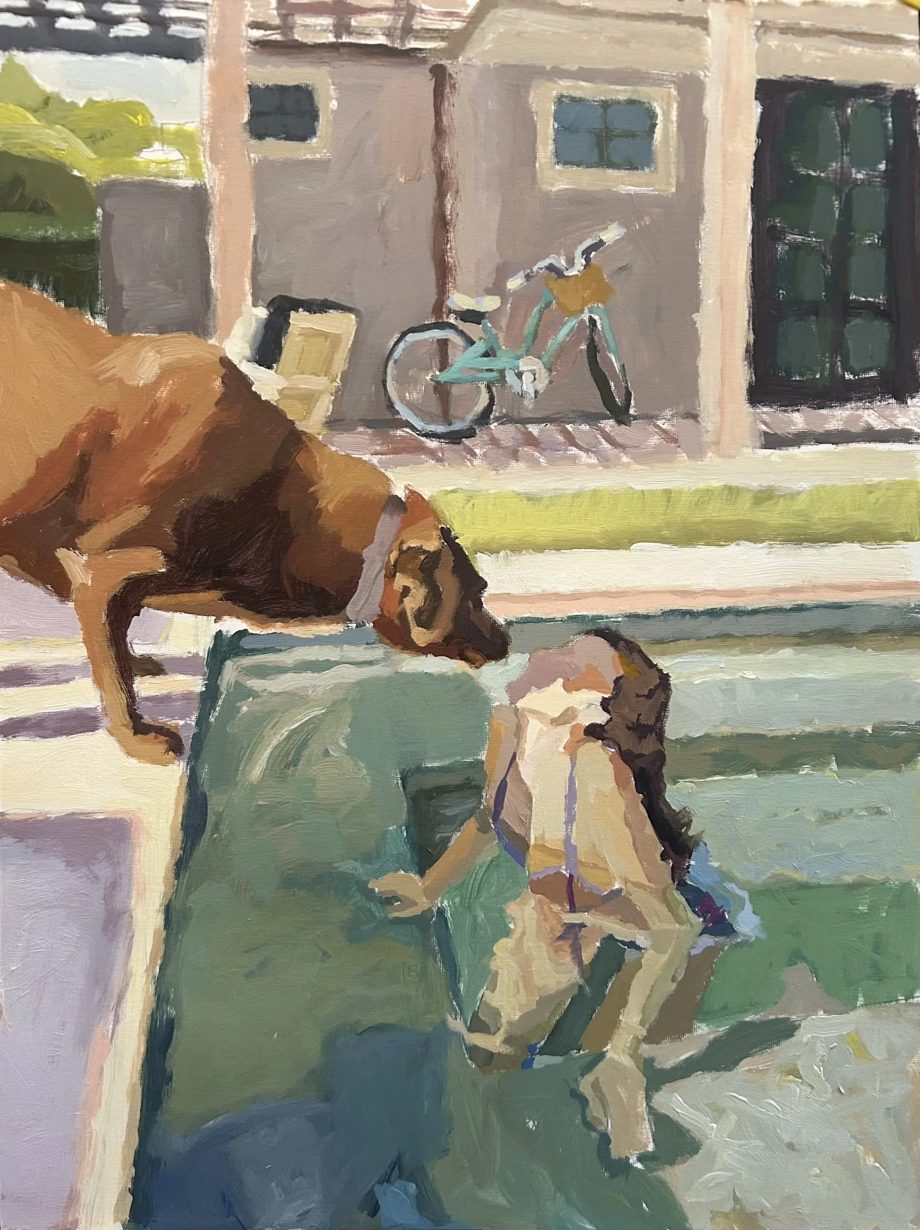 
A proper poolside greeting
24 x 18 in acrylic on paper
$525