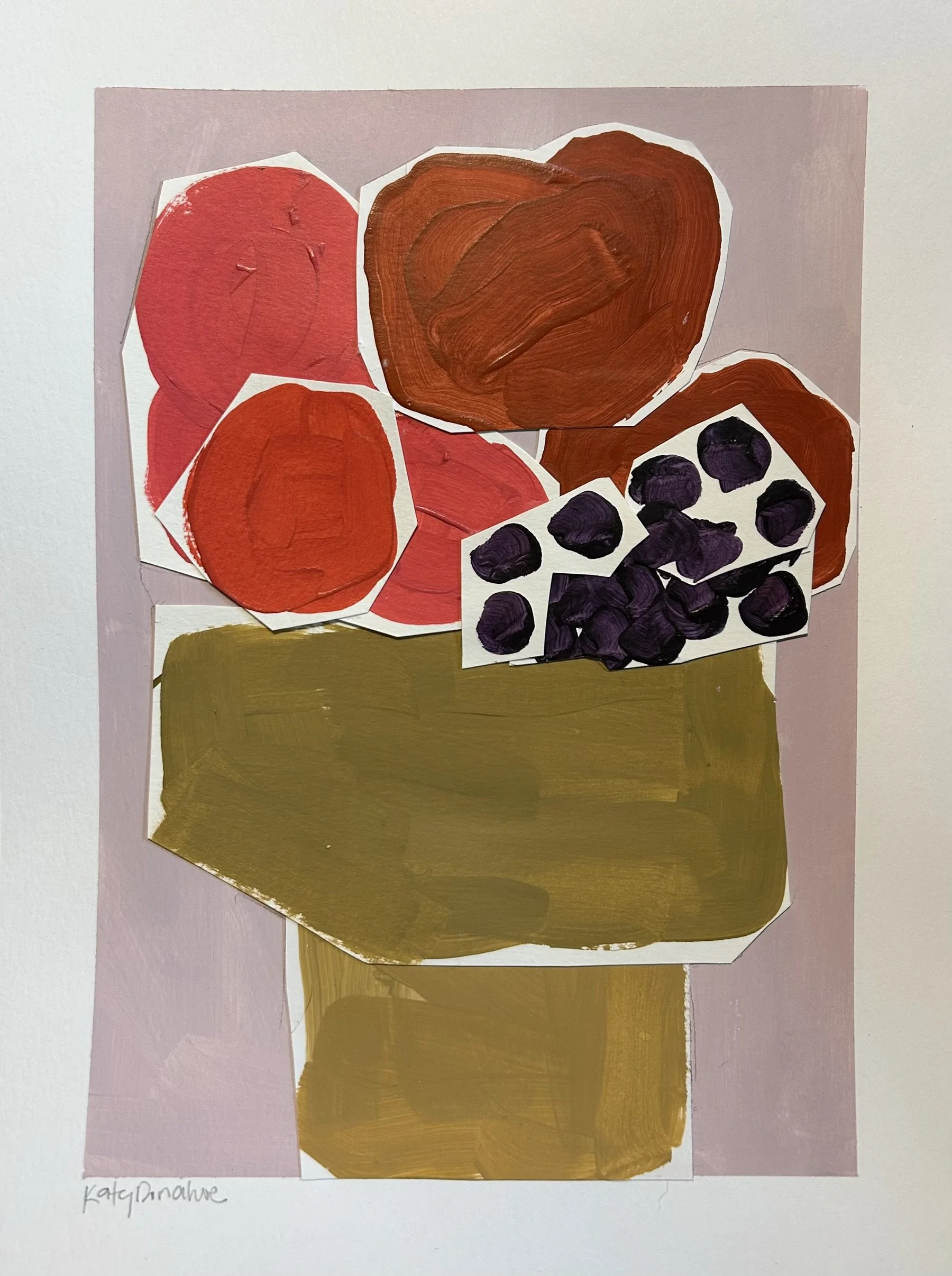 Apples and grapes
14 x 11 in acrylic painted paper collage
$175