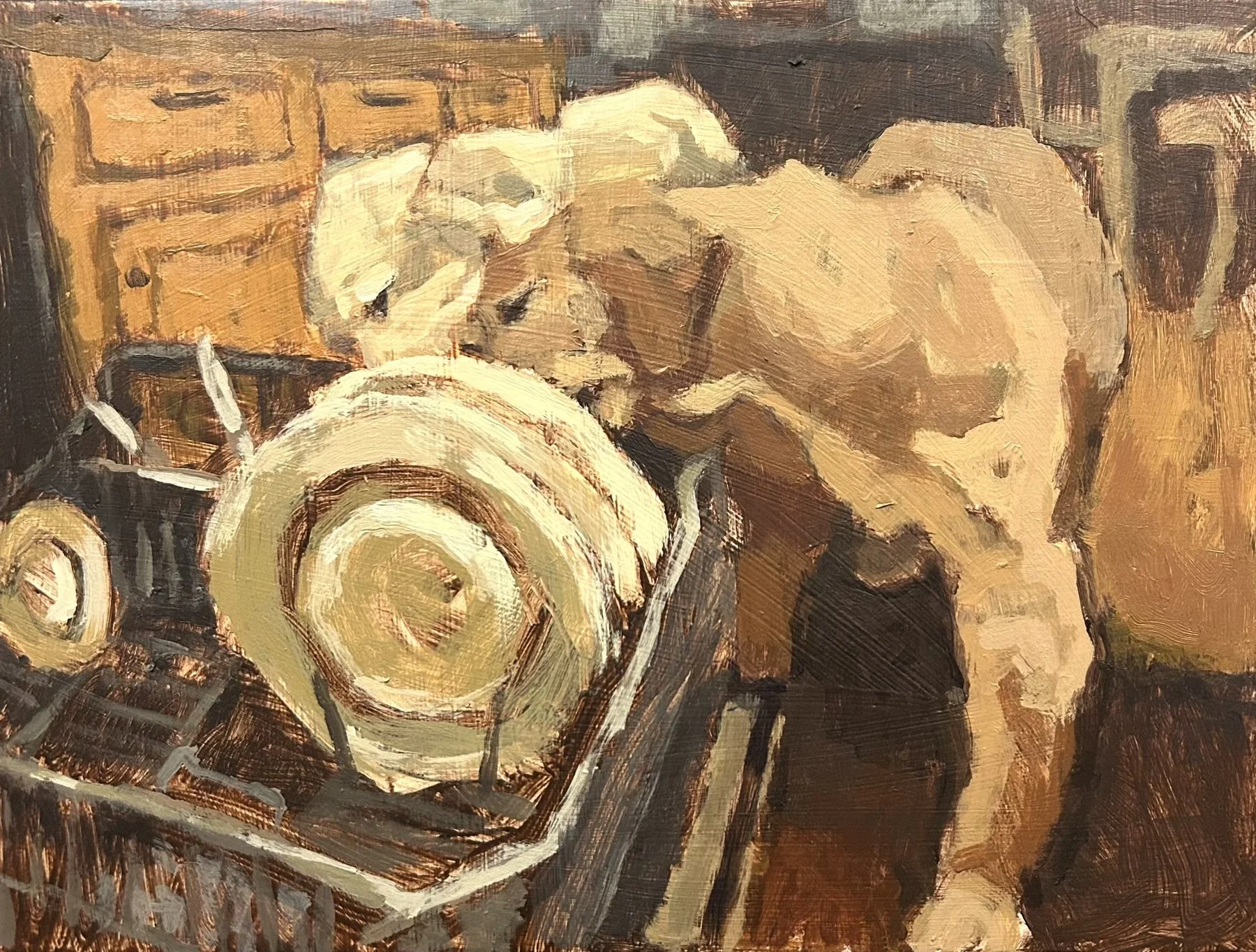 The Dish Lickers
9 x 12 in acrylic on board
$325