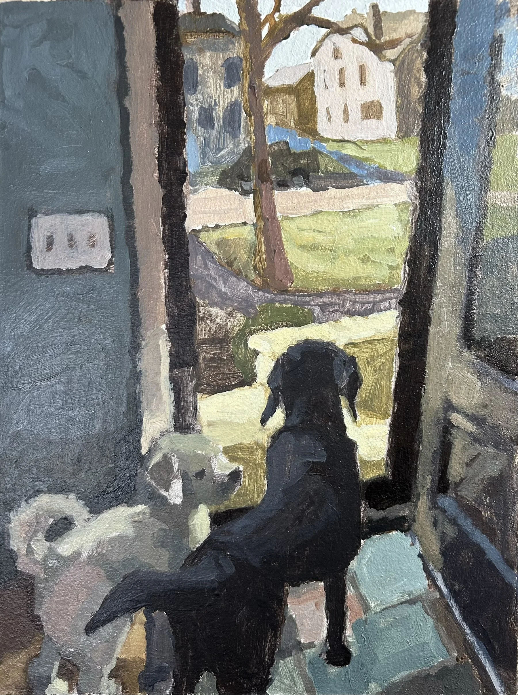 Neighborhood watch
16 x 12 in acrylic on muslin board
$375