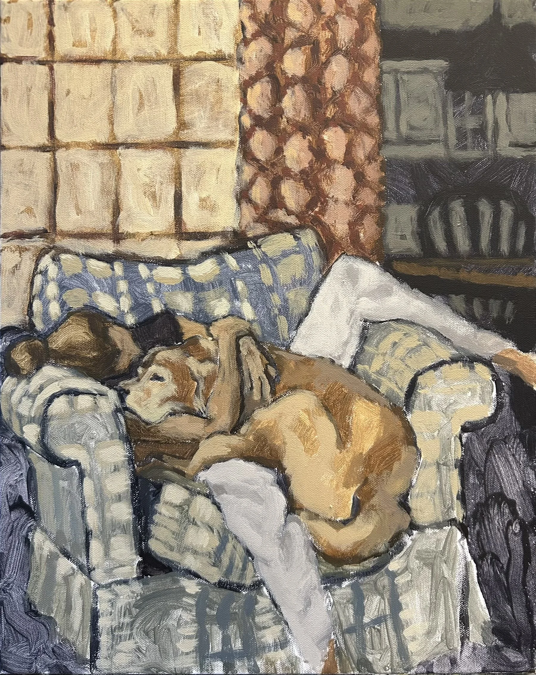 Lap  Dog
20 x 16 in acrylic on canvas
$550, framed