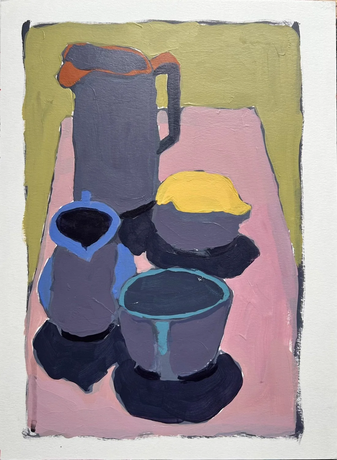 Sun drenched shapes
14 x 11 in acrylic on paper 
$225