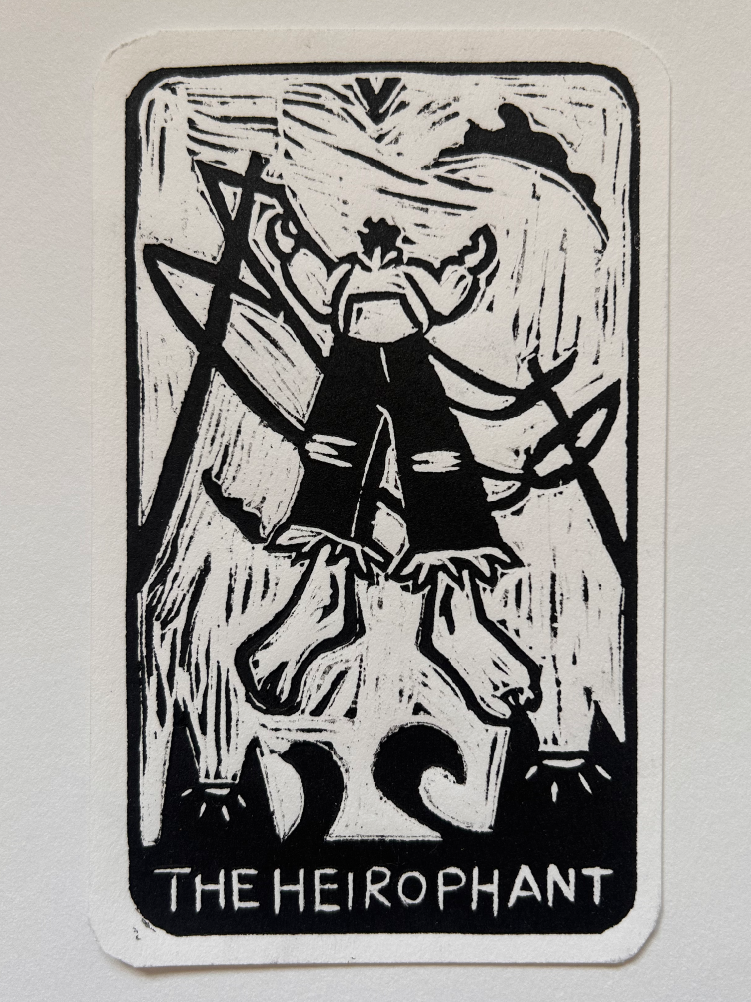 "The Hierophant"
5in x 3.25in
Relief Linocut Print