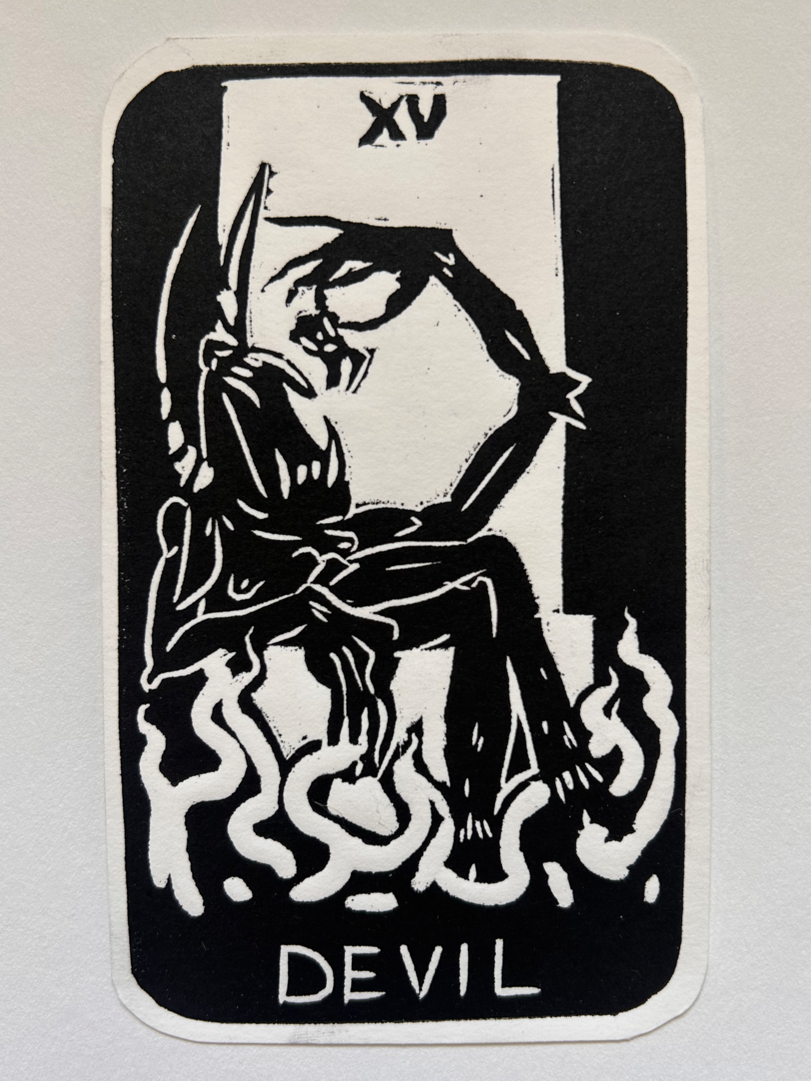 "Devil"
5in x 3.25in
Relief Linocut Print
