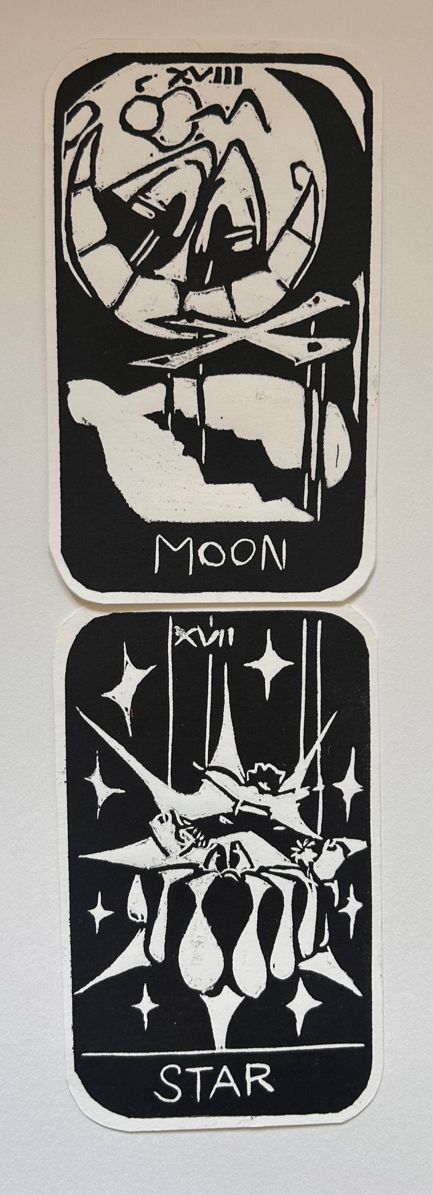 "Moon & Star"
5in x 3.25in (2)
Relief Linocut Print