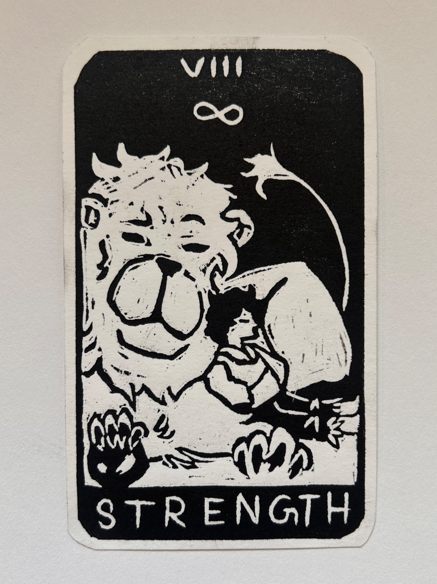 "Strength"
5in x 3.25in
Relief Linocut Print
