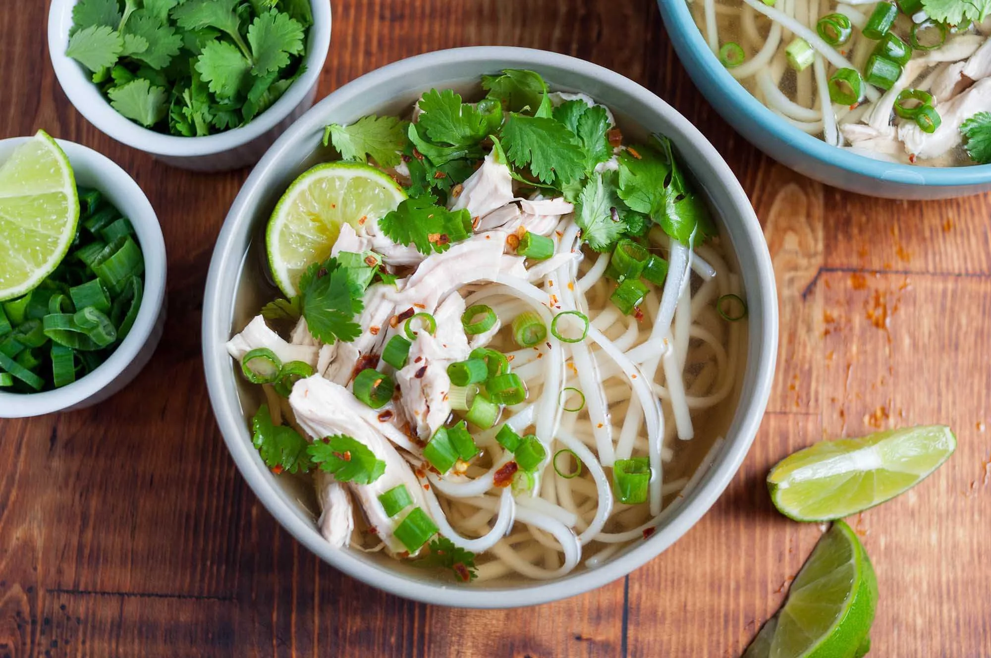 Chicken Pho free herbs rice noodles