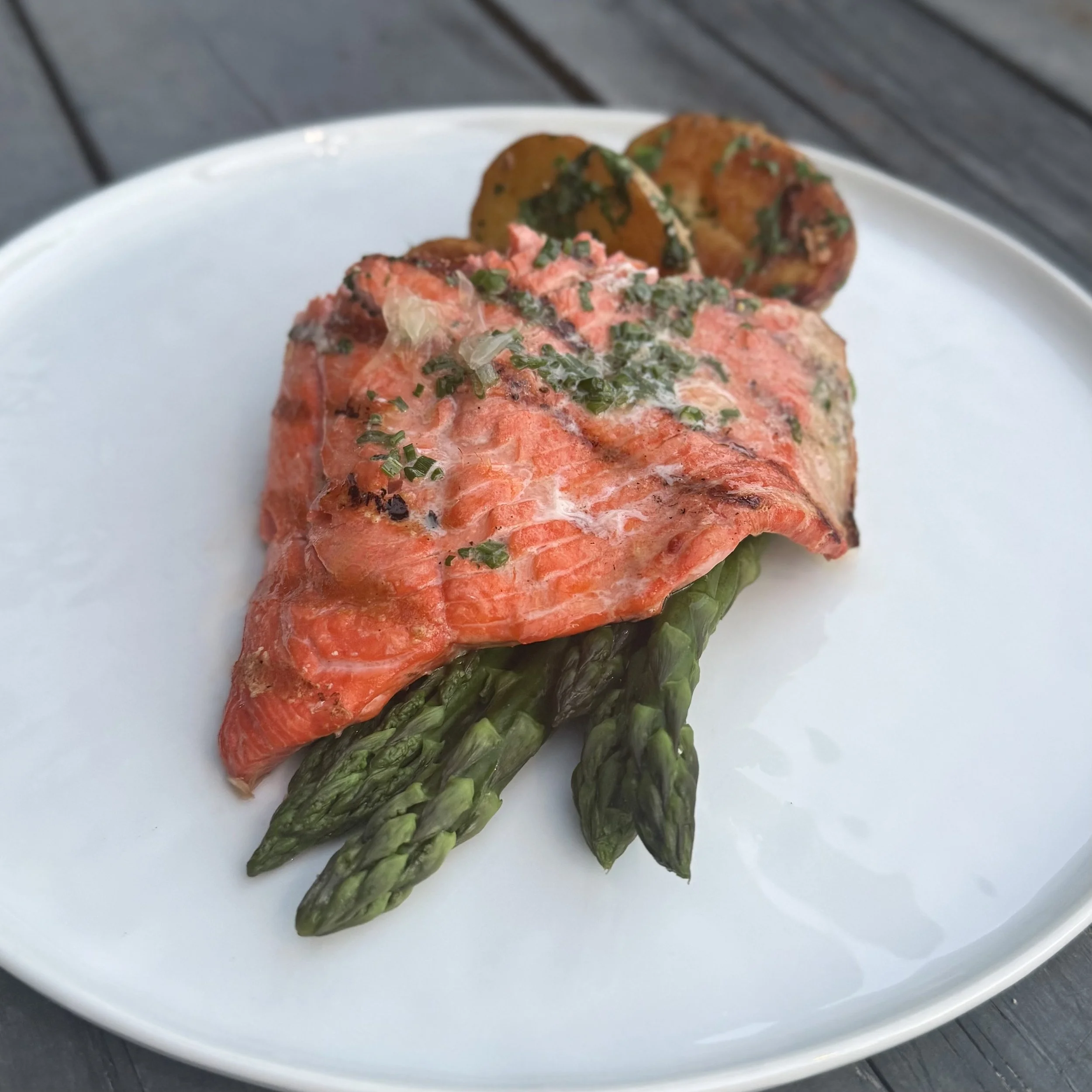 Copper River Sockeye Salmon, Asparagus, Herbed Yukon Gold potato