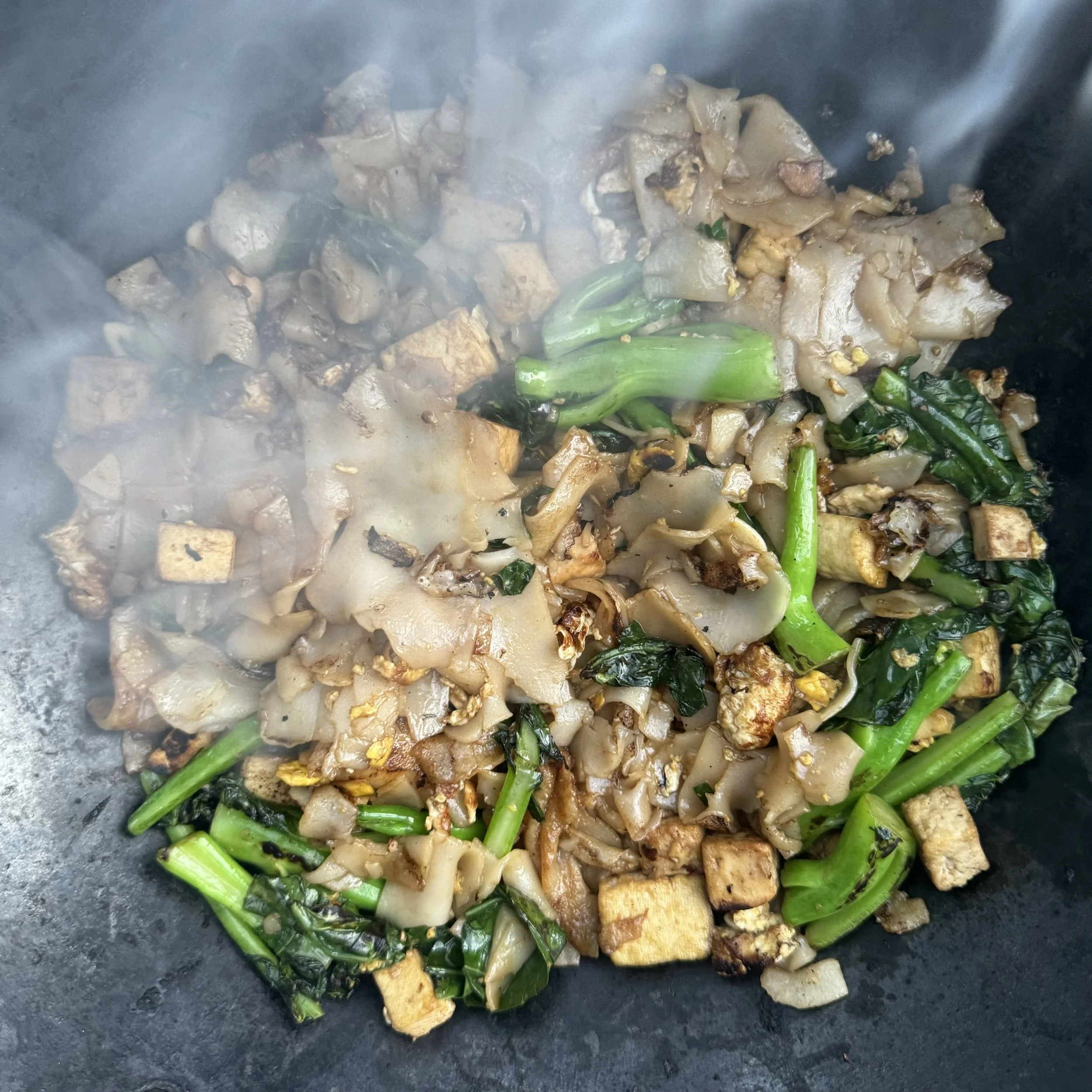 Stir Fried Fresh Rice Noodles, Gai Lan