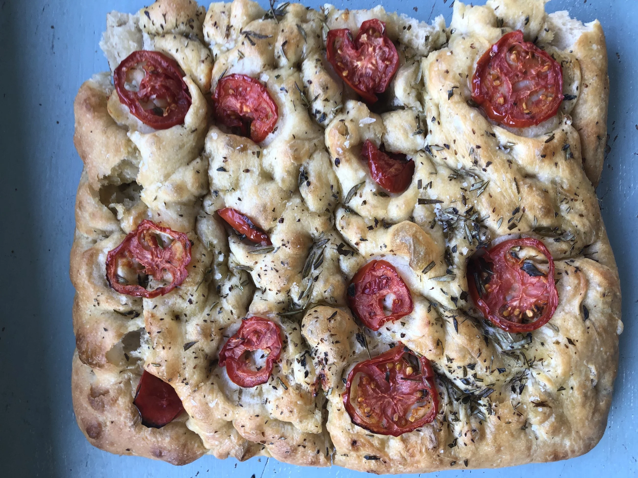 Focaccia with Plum Tomatoes