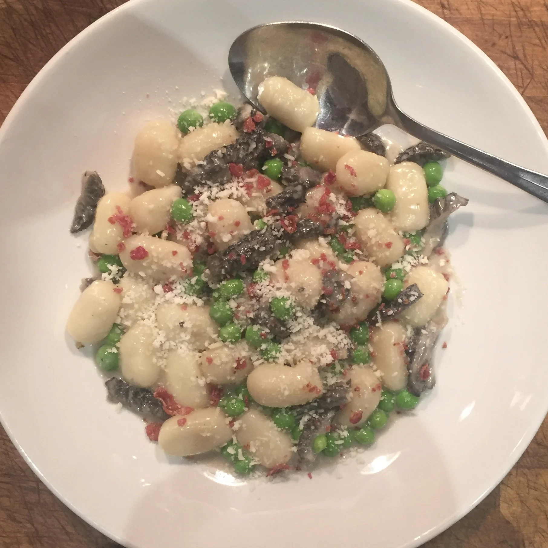 Gnocchi with Morel Mushrooms and English Peas