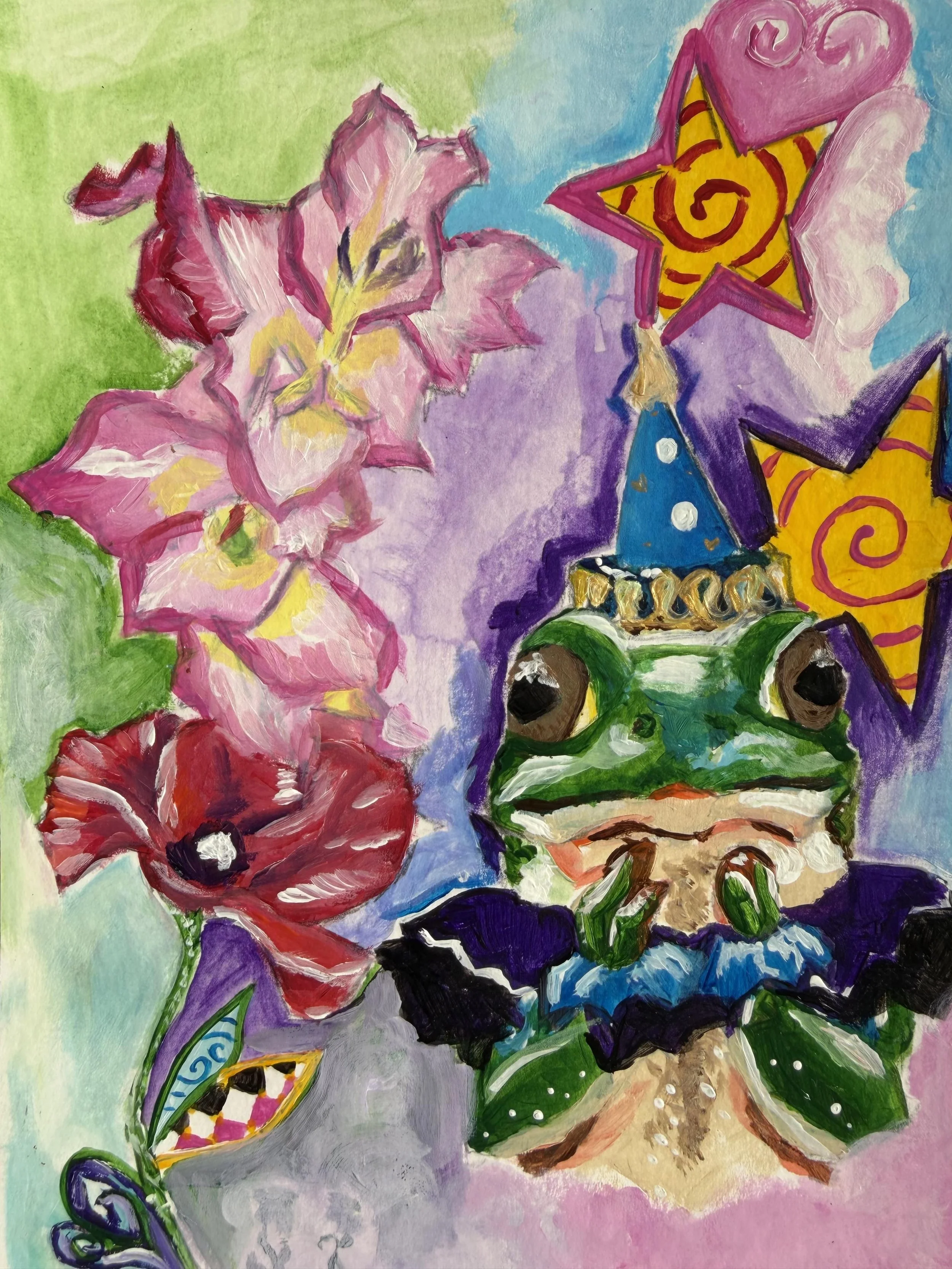 Happy Birthday Frankie -  Acrylic on mixed media paper