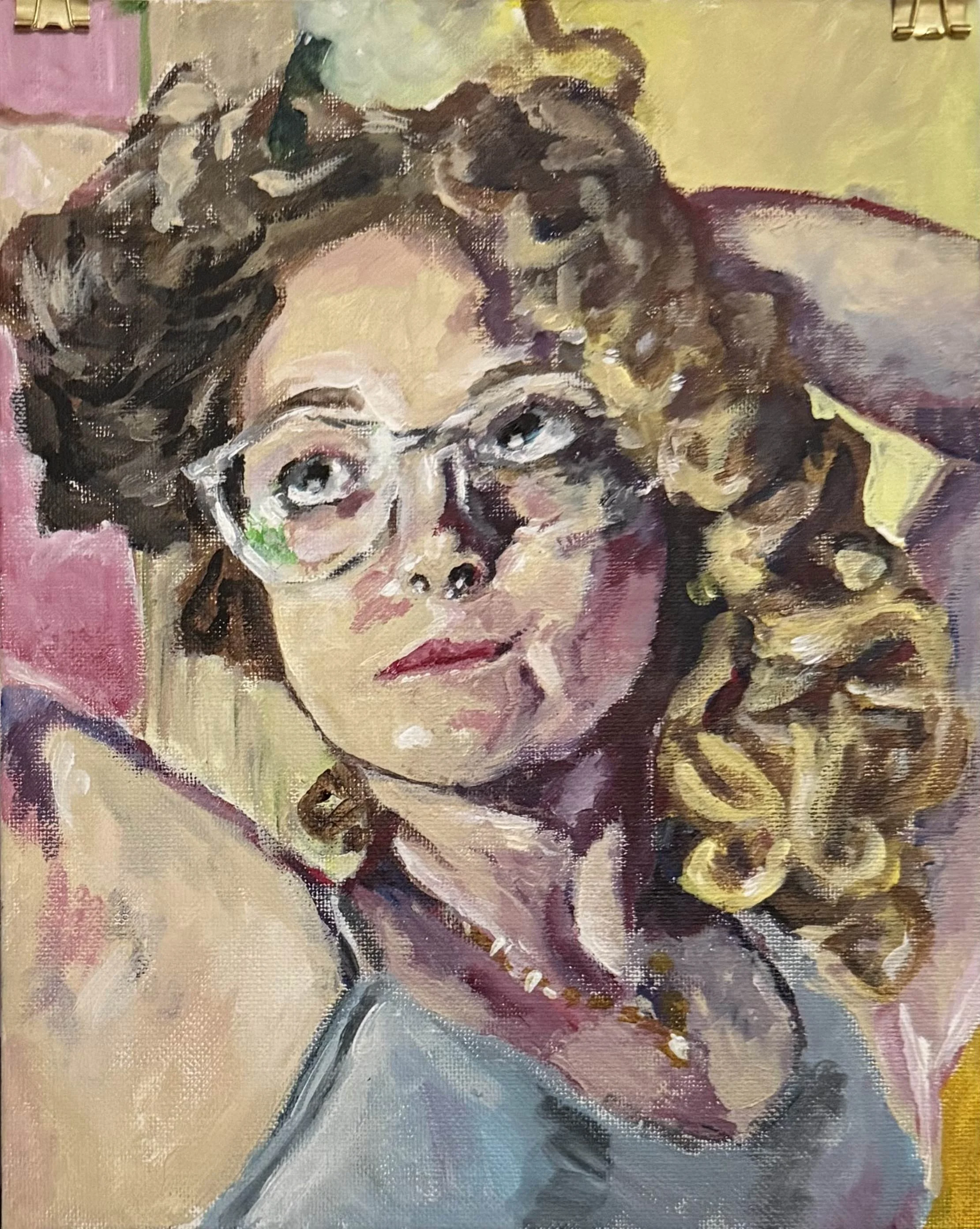 Self portrait - acrylic on canvas board