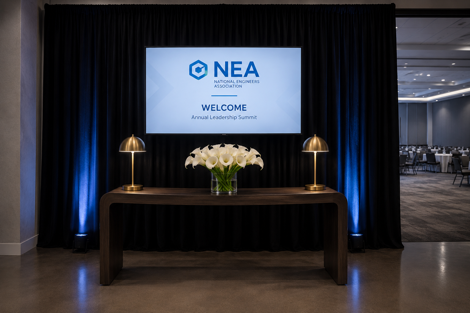 Welcome setup for convention