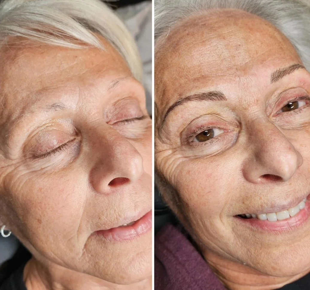 Compleate transformation using with Powder Brows done by Amanda Cobleigh from Aesthetic Artistry located in South Jersey