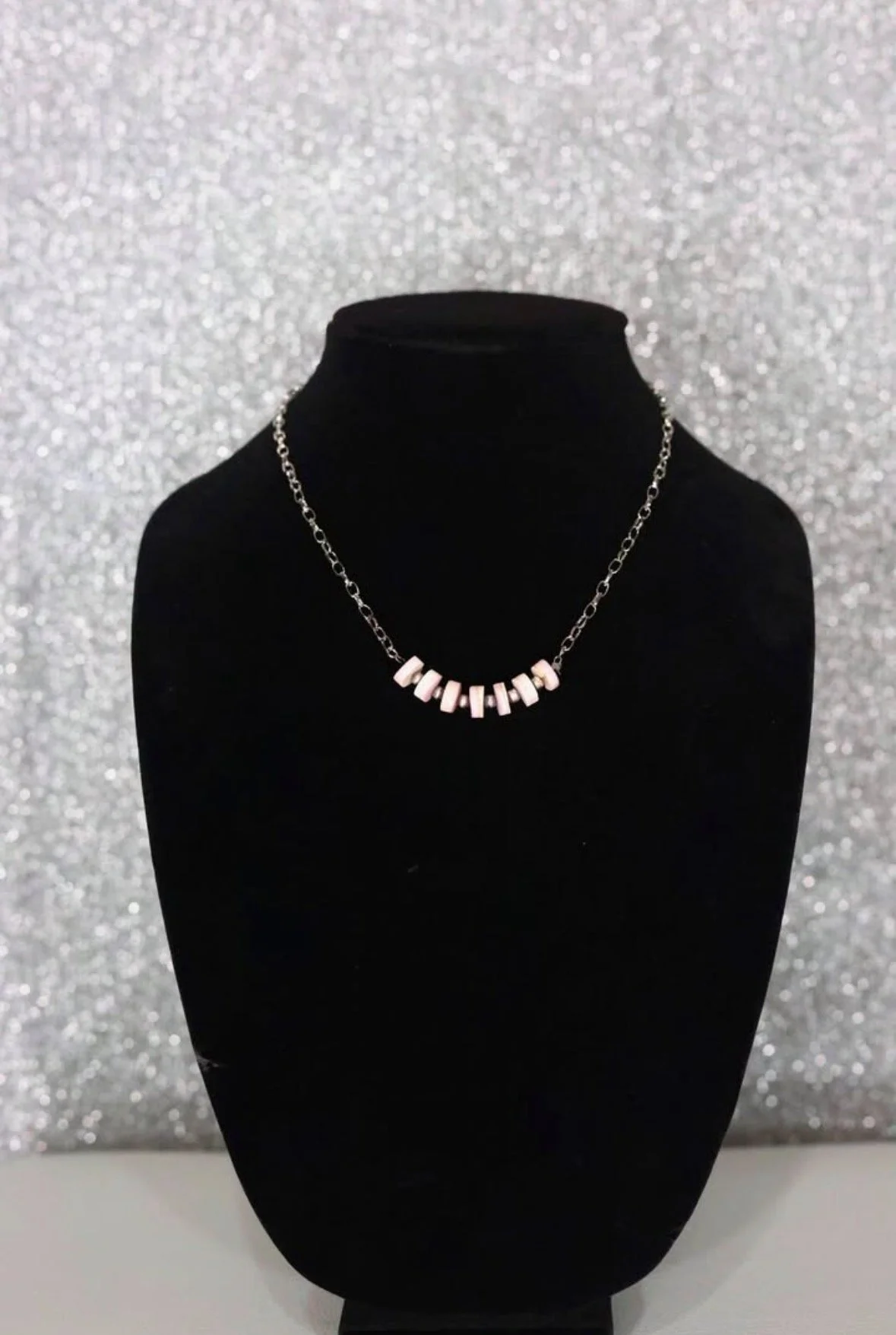 Pink Conch Bar necklace