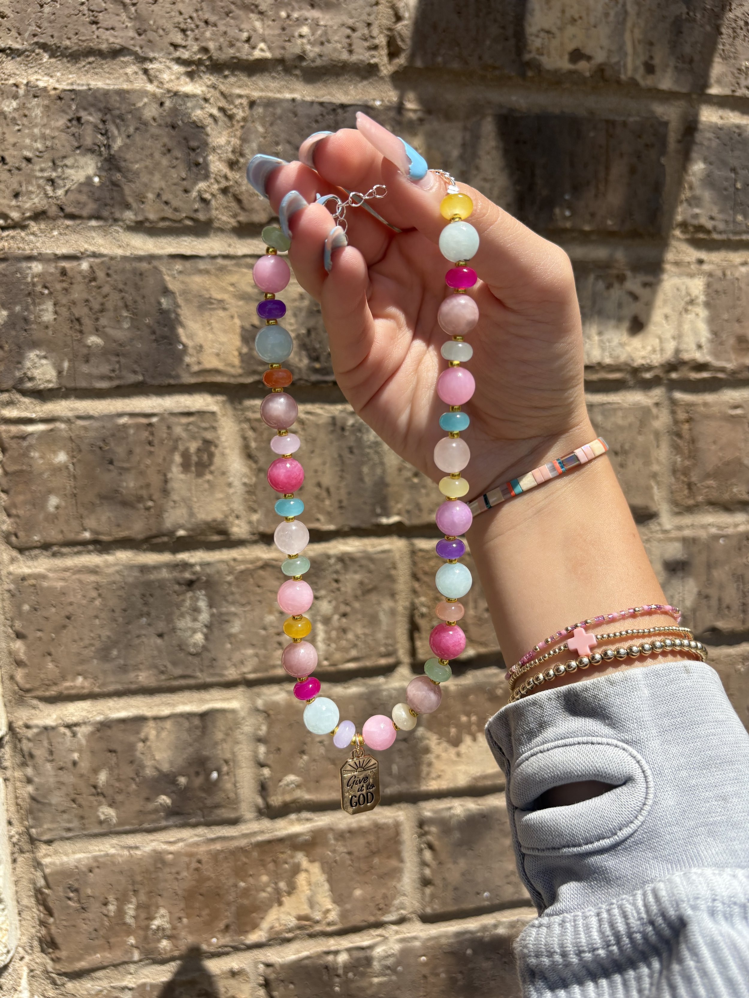 Give it to God beaded necklace