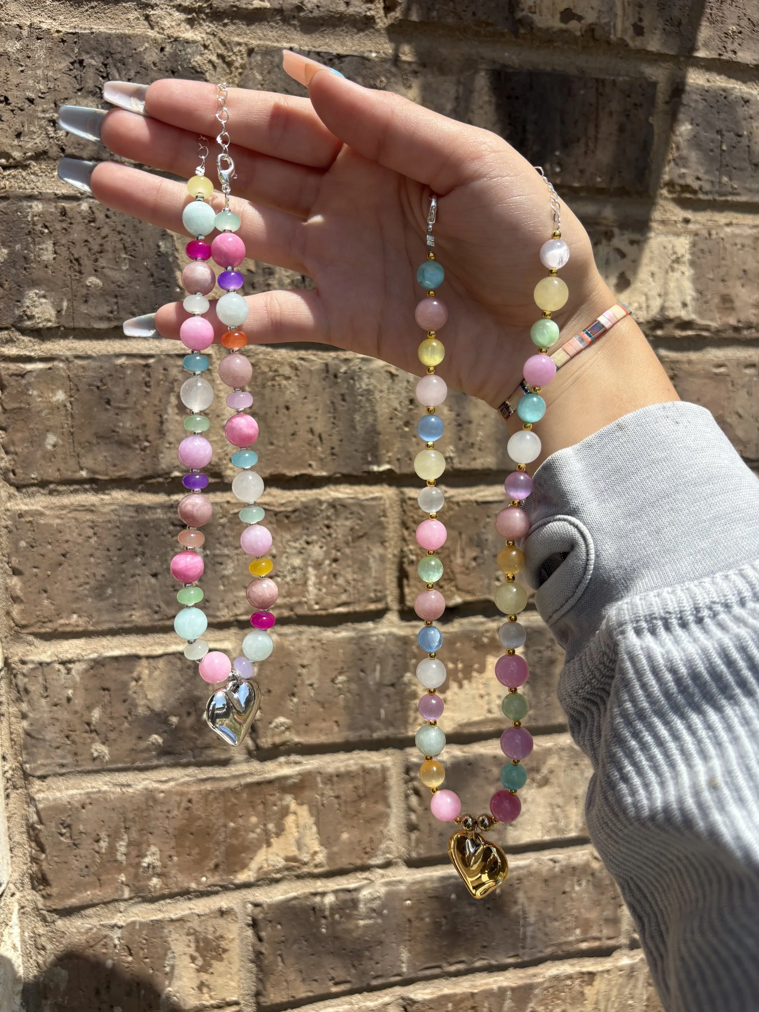 Beaded heart necklace