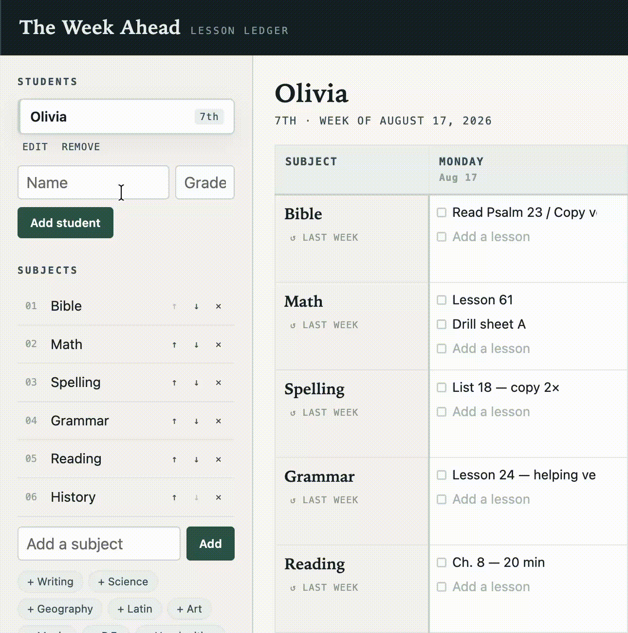 Digital Weekly Planner