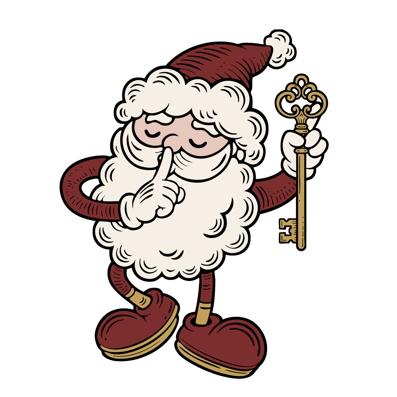 Santa Claus holding a key