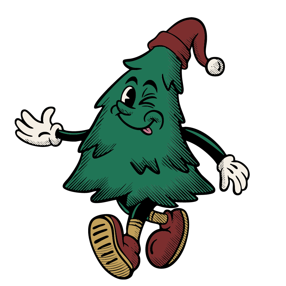 Santa Claus with peace sign