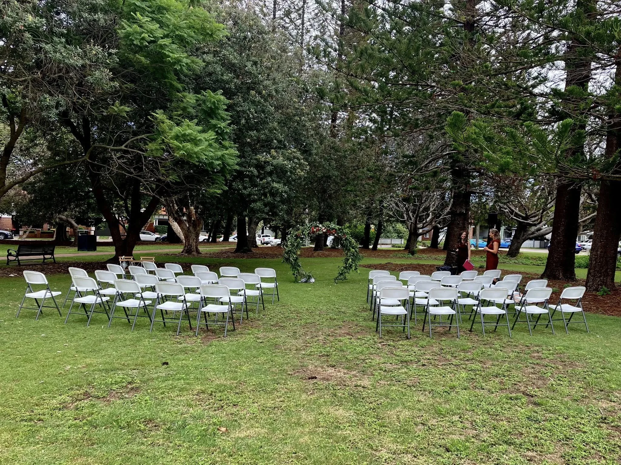 White Classic chairs - ceremony arrangement.jpg
