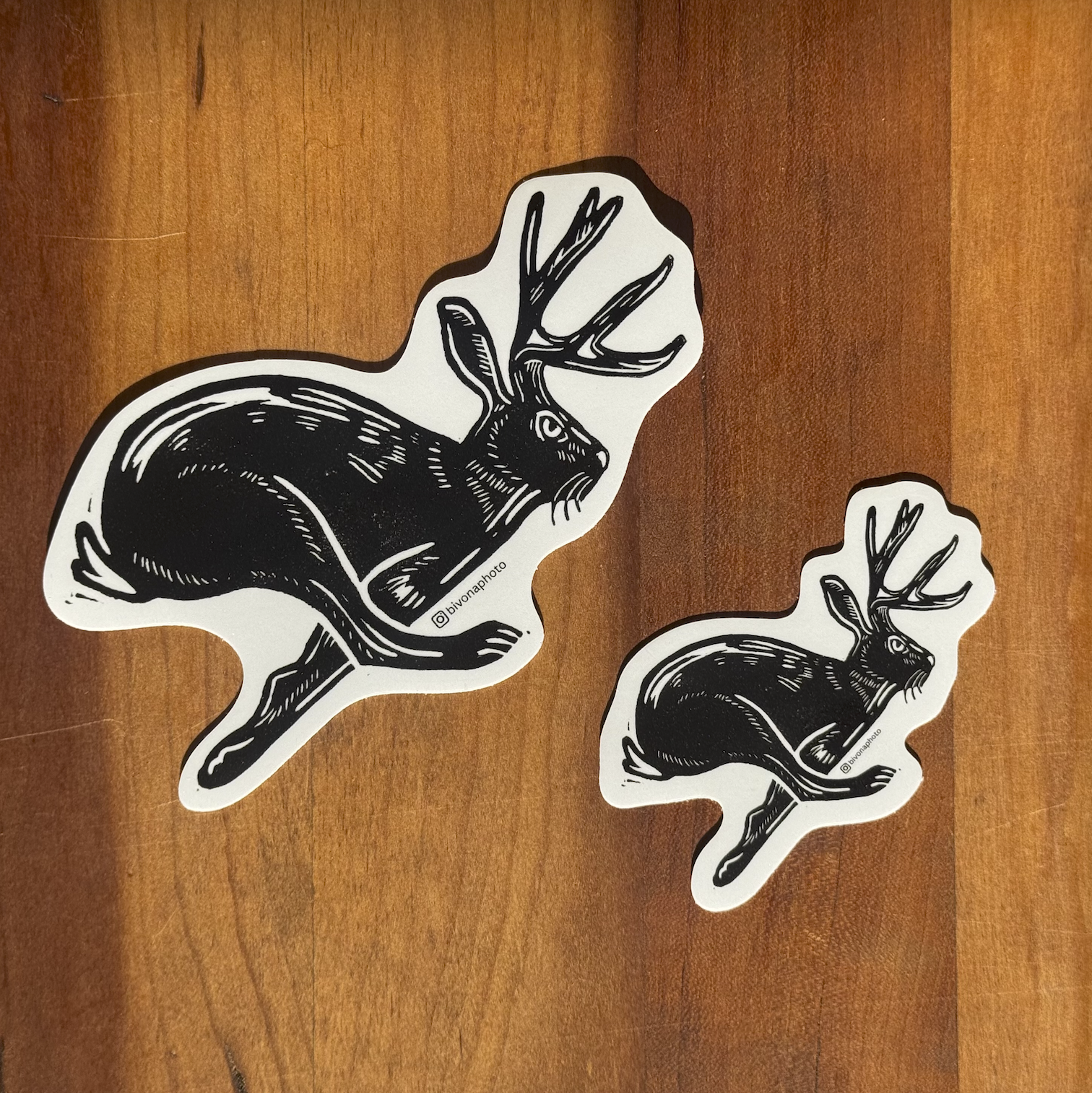 Block Printed Jackelope Sticker