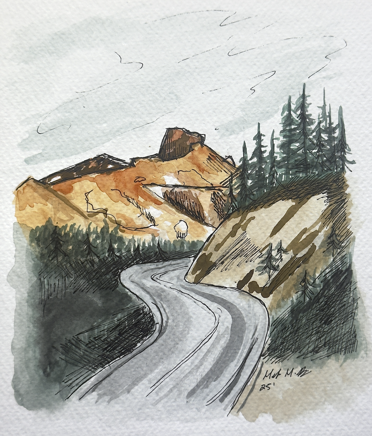 Poudre Canyon Watercolor Print