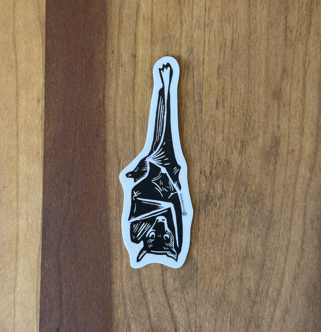 Block Printed Bat Sticker